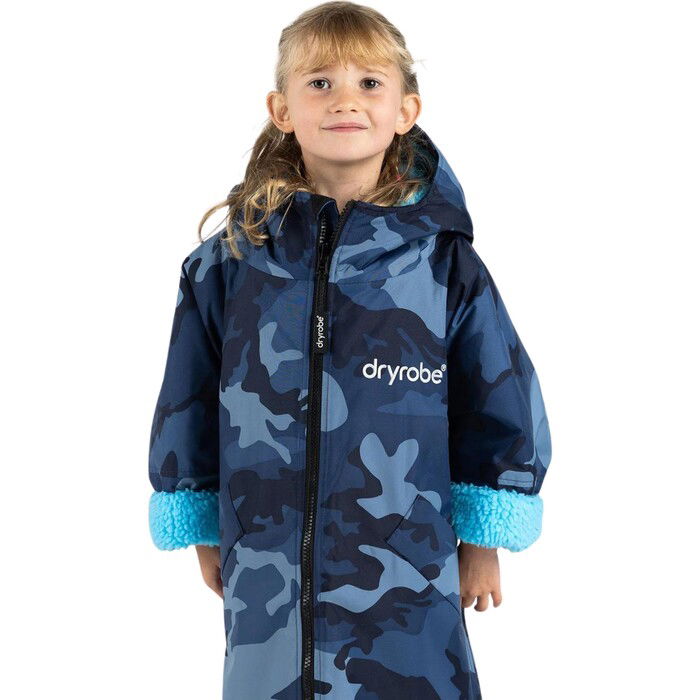 2024 Dryrobe Advance Junior Long Sleeve Changing Robe V3KSLSDA - Blue Camo / Blue